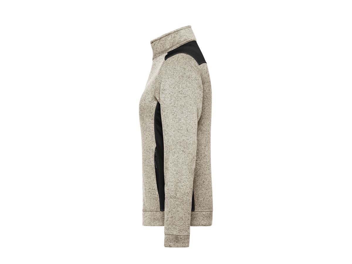JN Damenfleece Jacke JN861 stone-melange/black, Größe M