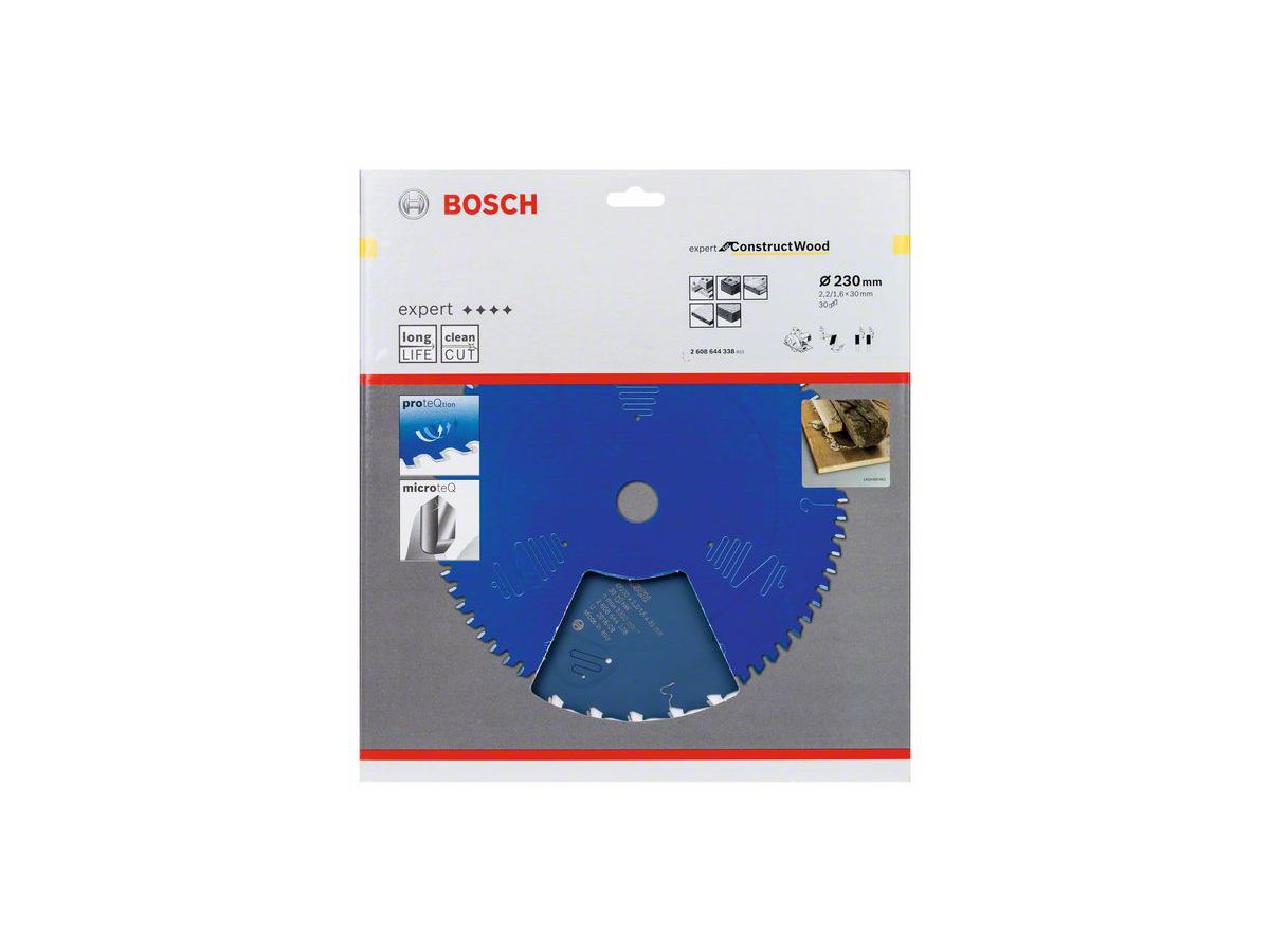 BOSCH Kreissägeblatt Expert for Construct Wood, 230x30x2,2 mm, 30 Z