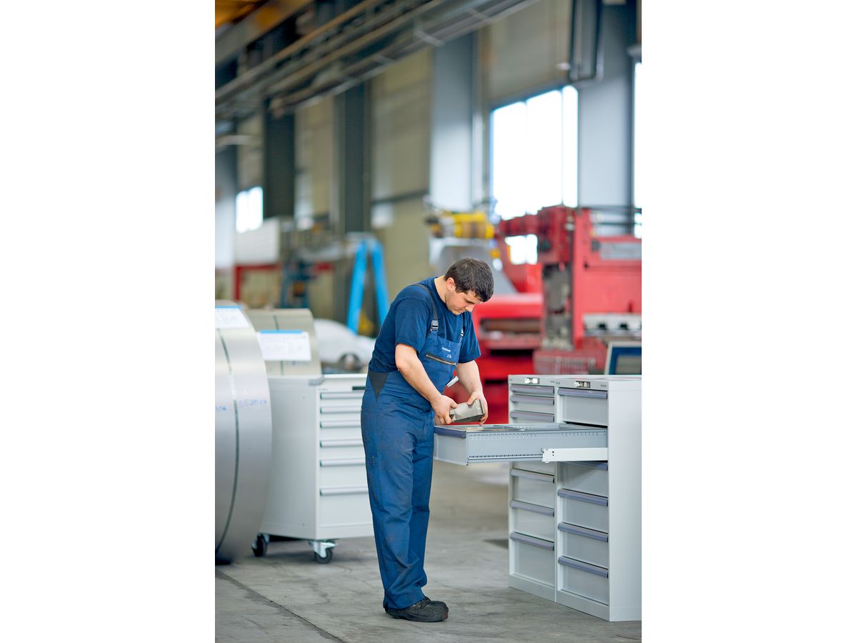 LISTA Schubladenschrank 3636E grau H1000mm 7SL 200 KeyLock RAL7035