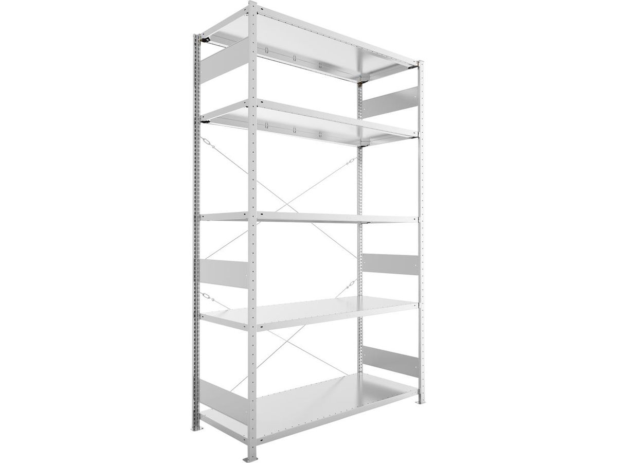 META Steckregal S3 CLIP 200 Fachl. 200kg vzk Grundfeld 5 Böden B1500Xt600Xh2500mm