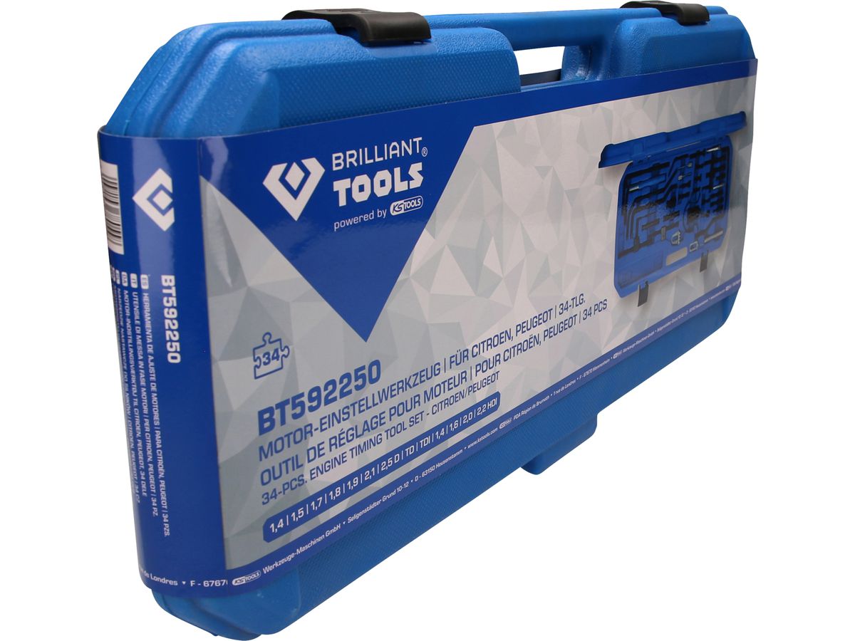 BRILLIANT TOOLS Motor-Einstellwerkzeug, für Citroen, Peugeot, 34-tlg.