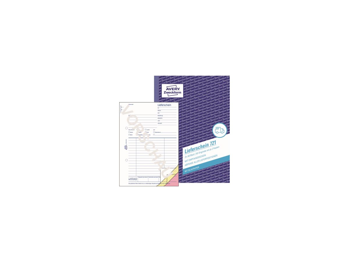 Avery Zweckform Lieferschein 721 DIN A5 3x50Blatt