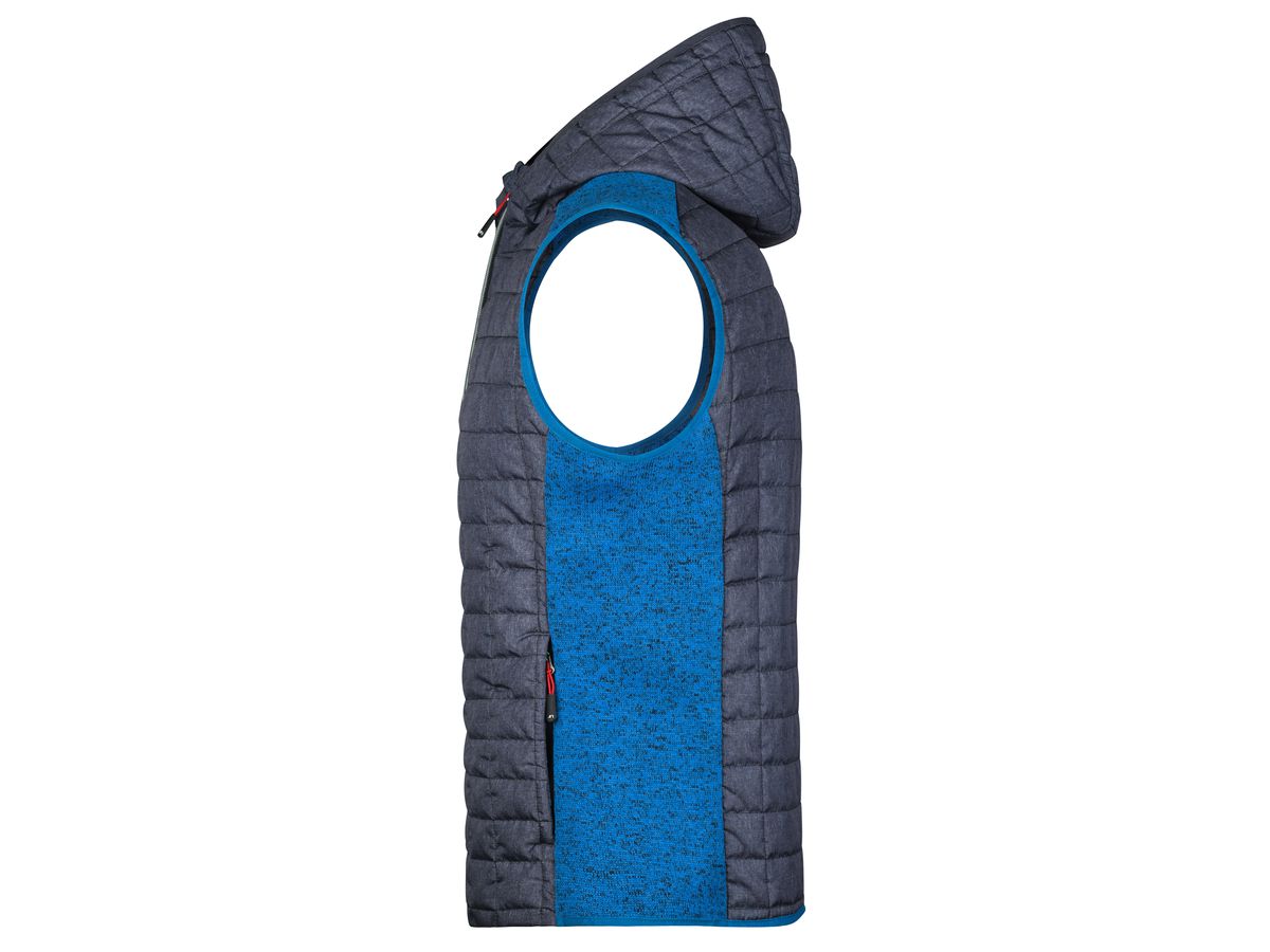 JN Men's Knitted Hybrid Vest JN768 royal-mel./anthr.-mel., Größe M