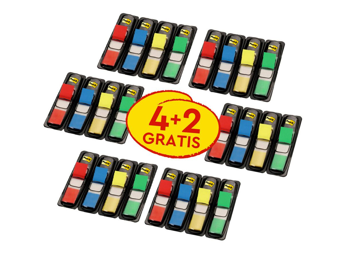 Post-it Haftstreifen Index Mini Promotion 683-4+2 farbig sortiert