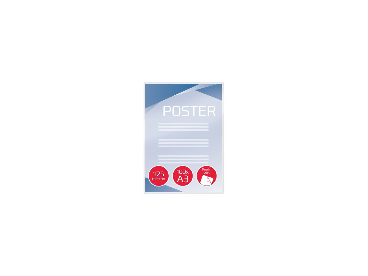 GBC Folientasche PeelnStickPouch 3747236 DIN A3 125mic 100 St./Pack.