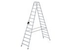 MUNK Aluminium-Stufen-Stehleiter Beidseitig 2x14 Stufen 40228