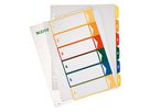 Leitz Register 12920000 DIN A4 1-6 volle Höhe PP farbig/transparent