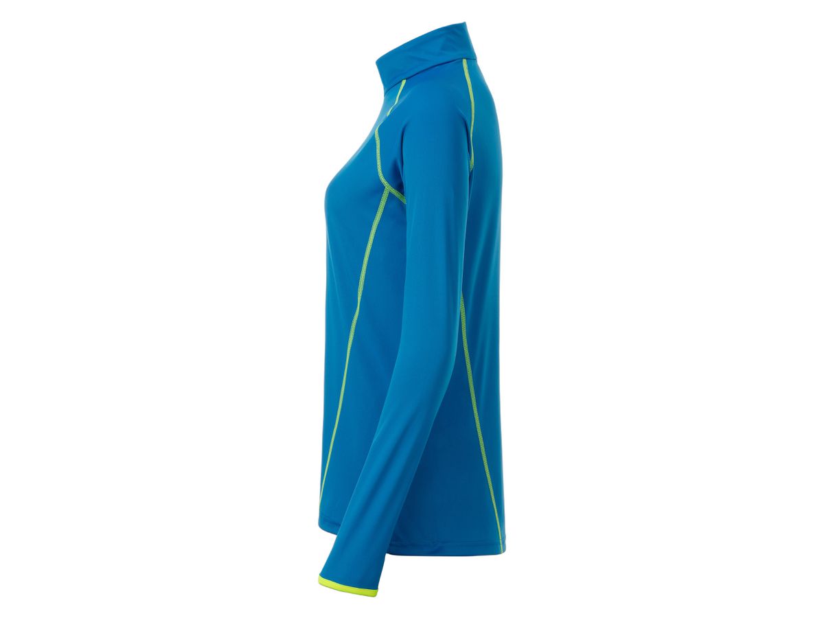 JN Ladies' Sports Shirt Longsleeve JN497 bright-blue/bright-yellow, Größe M