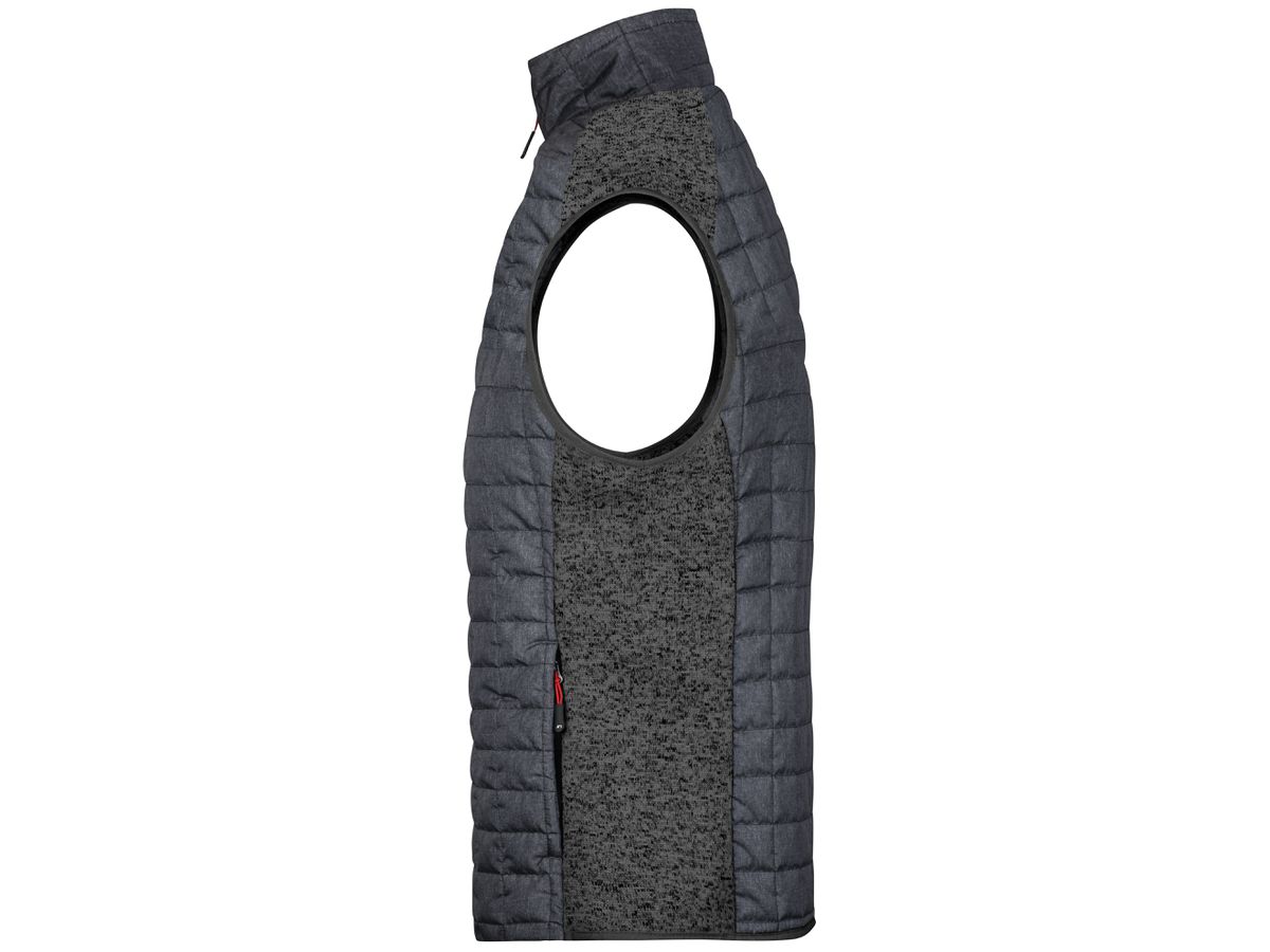 JN Men's Knitted Hybrid Vest JN740 grey-melange/anthracite-melange Gr. S