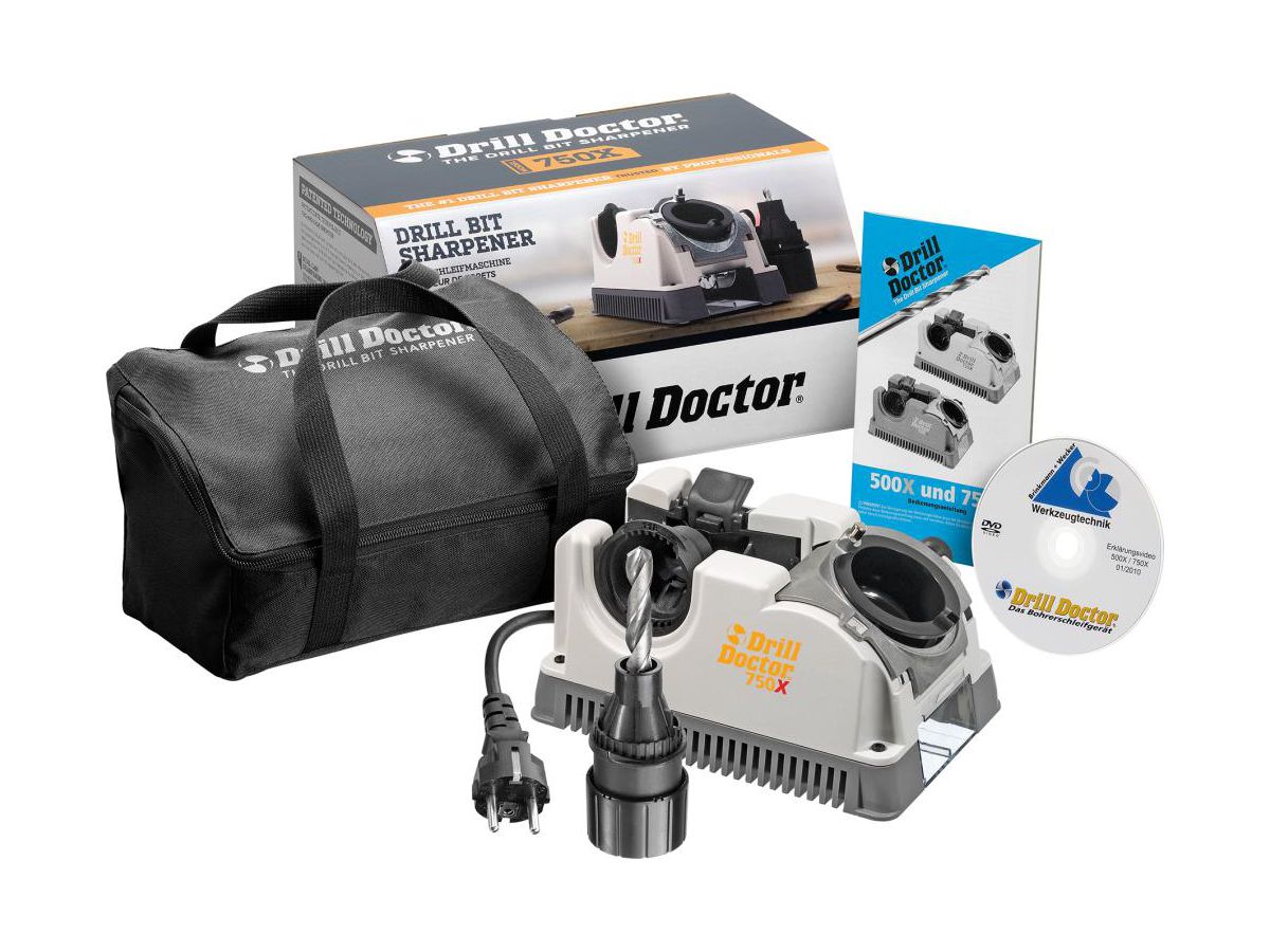 Drill Doctor Bohrerschleifgerät 750 x, für Drm. 2,5mm - 19mm, mit Tasche