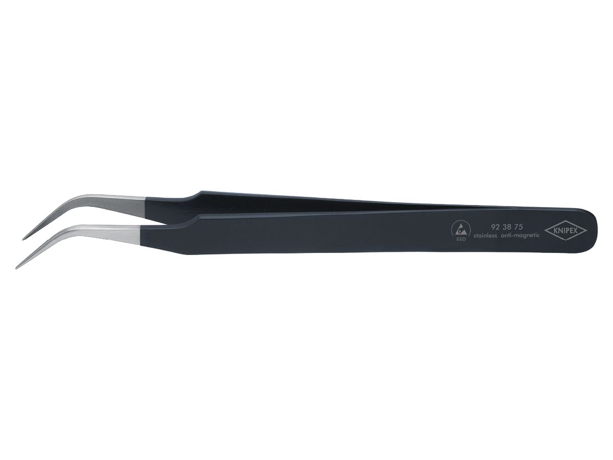 ESD tweezers sickle form 120mm black Knipex