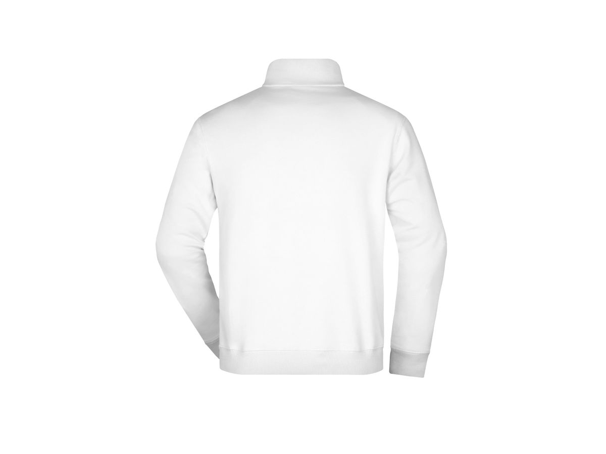 JN Round-Neck Zip JN352 100%BW, white, Größe XL