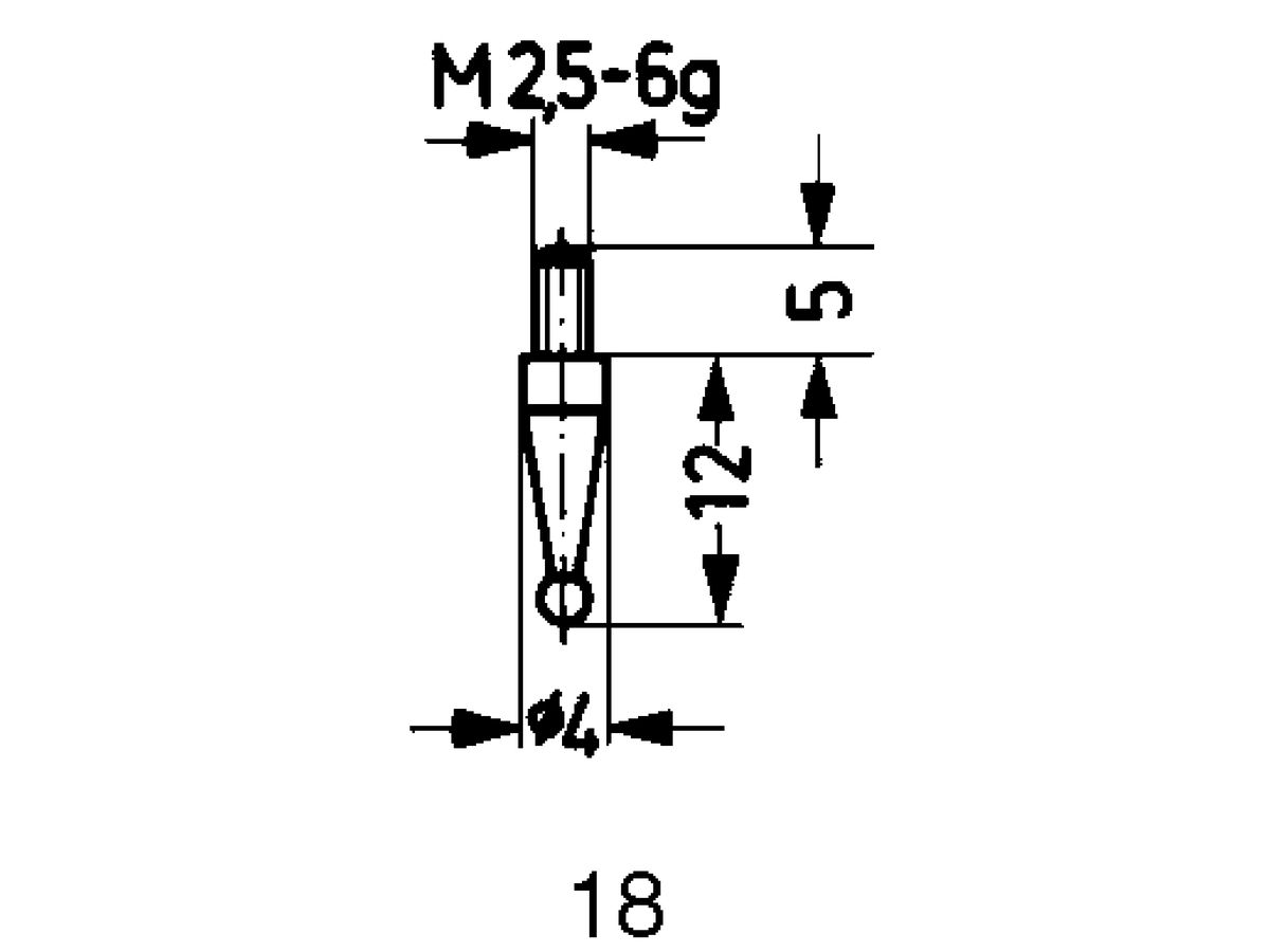 Messeinsatz f.Messuhren u.Feinz. Stahl Abb.18/ 2,0 mm Käfer