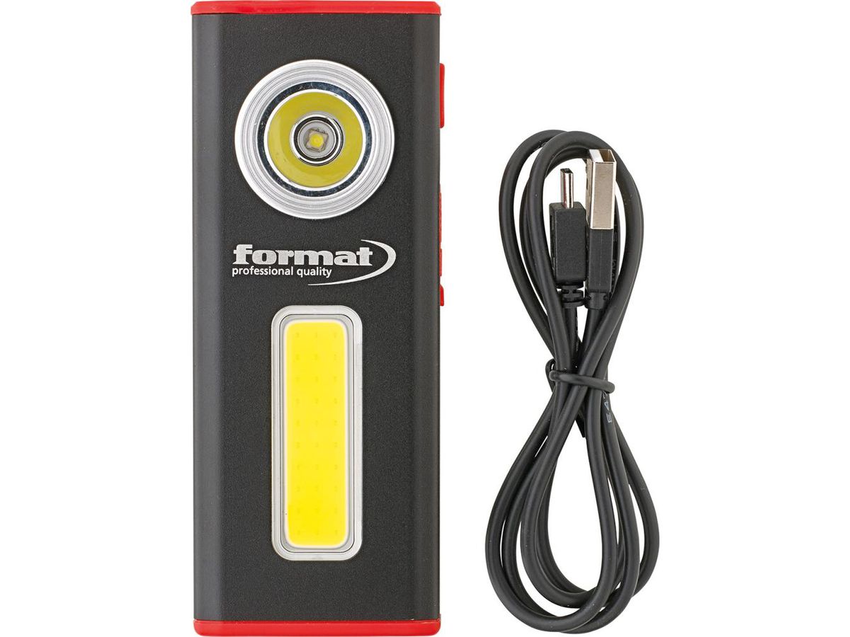 FORMAT LED Akku-Handleuchte Alu 500 Lumen
