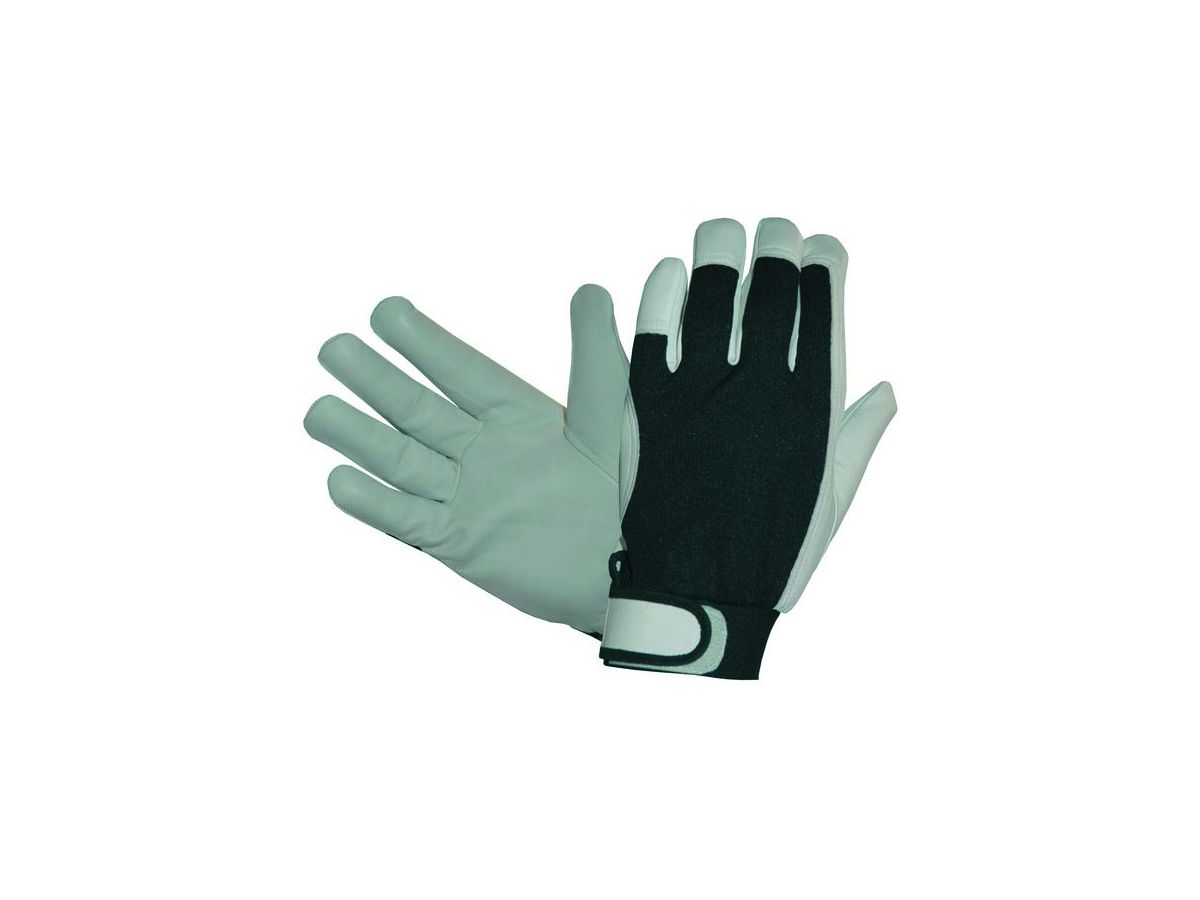 HASE Top-Ziegennarbenleder-Handschuh "Power Grip II" mit Klettverschl. Gr.8