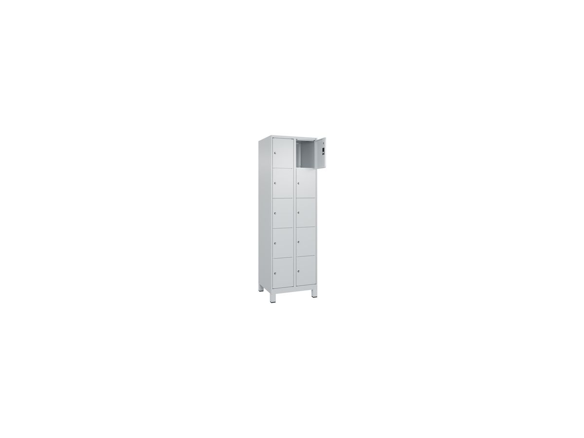 C+P Fächerschrank CLASSIC, Füße 1950x600x500mm, 7035, 2x5 Fächer