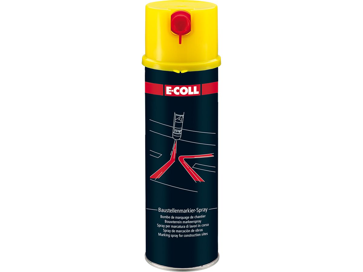 E-COLL Baustellenmarkier-Spray 500ml Spraydose leuchtgelb