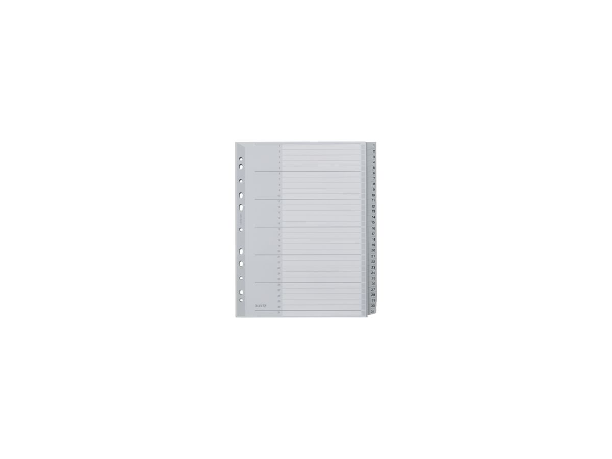 Leitz Register 12810000 1-31 DIN A4 31teilig PP grau