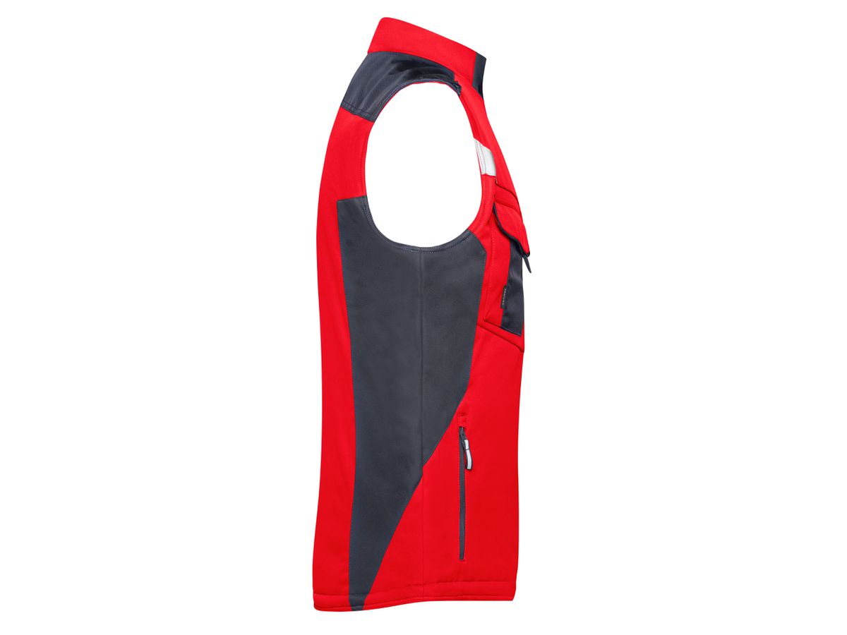 JN Craftsmen Softshell Vest JN825 100%PES, red/black, Größe 6XL