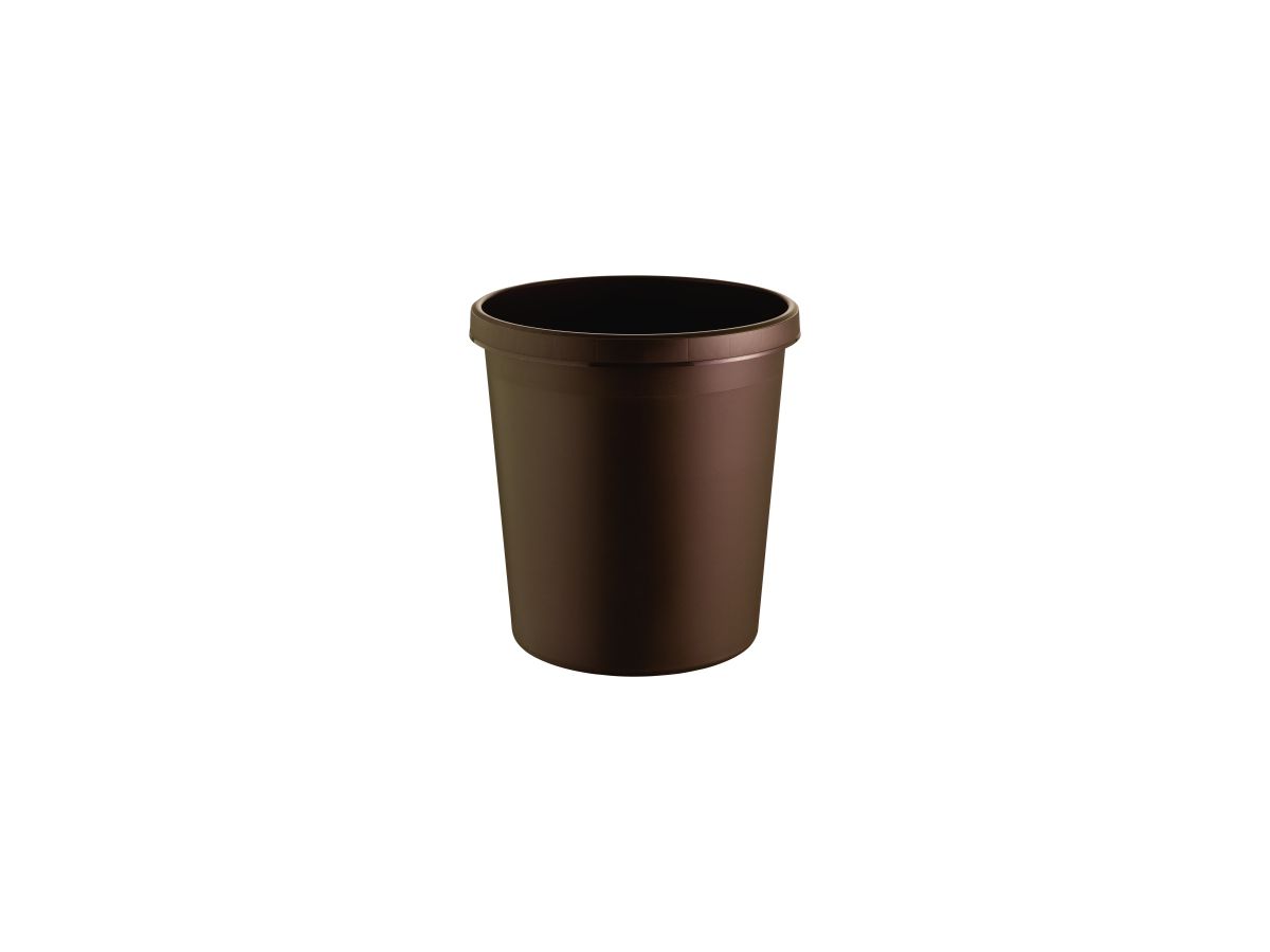 helit Papierkorb H6105875 31x32cm 18l rund Kunststoff braun