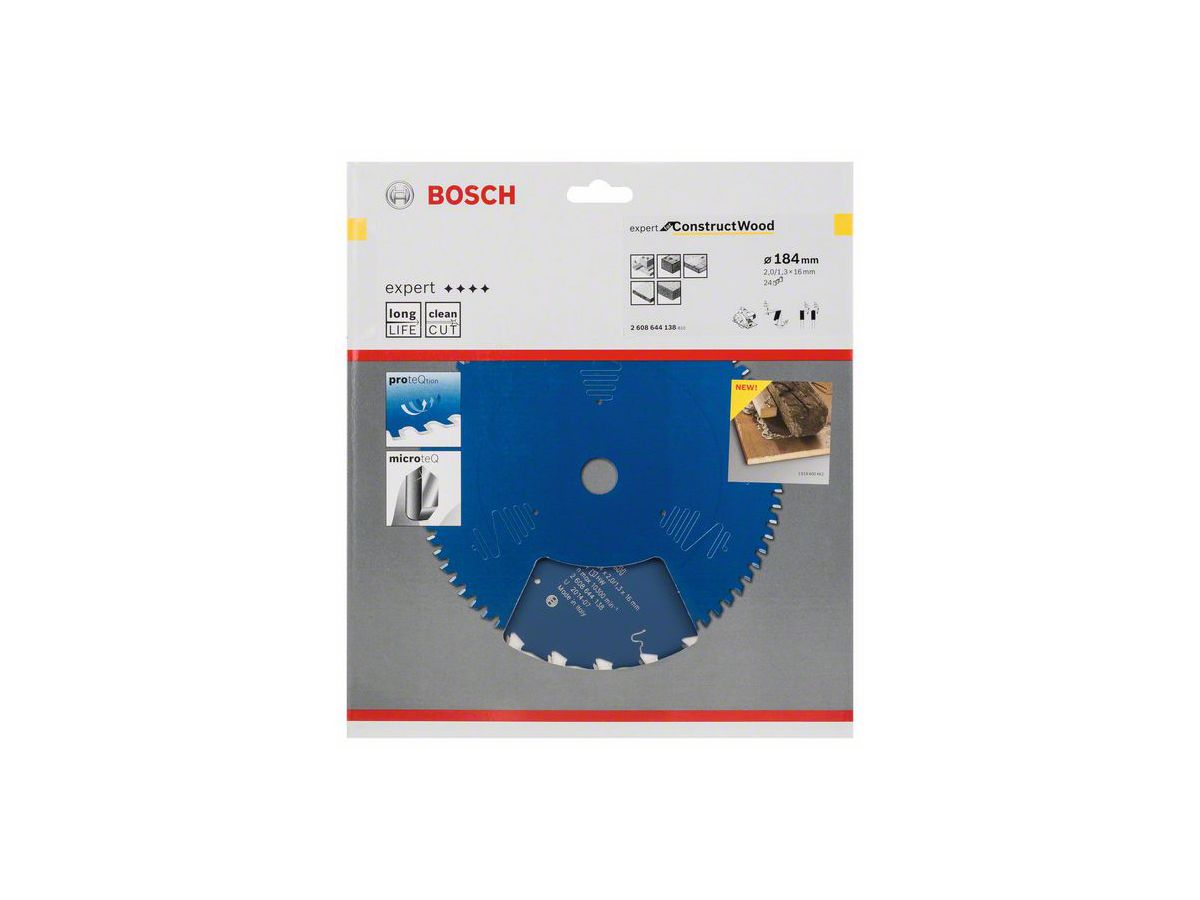 BOSCH Kreissägeblatt Expert for Construct Wood 184x16x2/1,3 mm, 24 Z