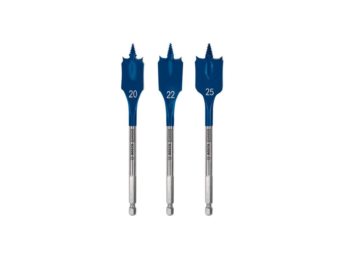 BOSCH SELFCUT Flachfräsbohrer-Set EXPERT 20/22/25 mm, 3-teilig