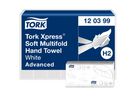 TORK Handtuchpapier Advanced Interfold weiß, 2-lagig, 21x34cm, VE= 2856 Tücher