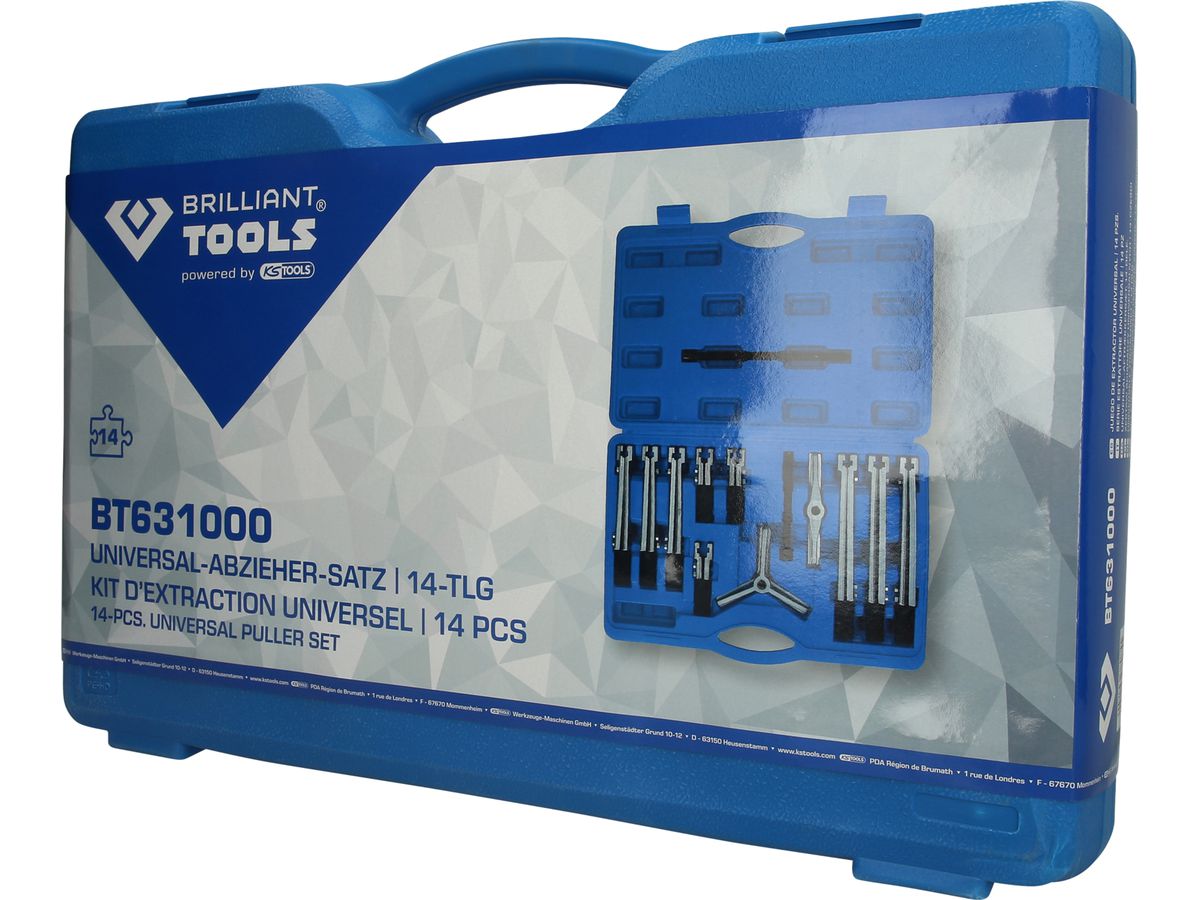 BRILLIANT TOOLS Universal-Abzieher-Satz, 14-tlg