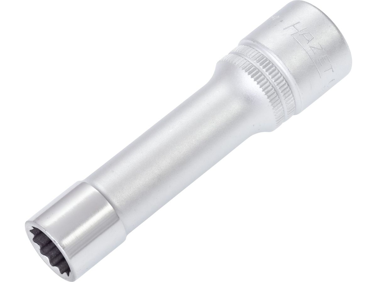 Socket wrench insert long 1/2" 12mm bi-hex DIN3124