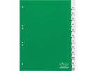 DURABLE Register 621005 DIN A4 1-12 12teilig Hartfolie grün