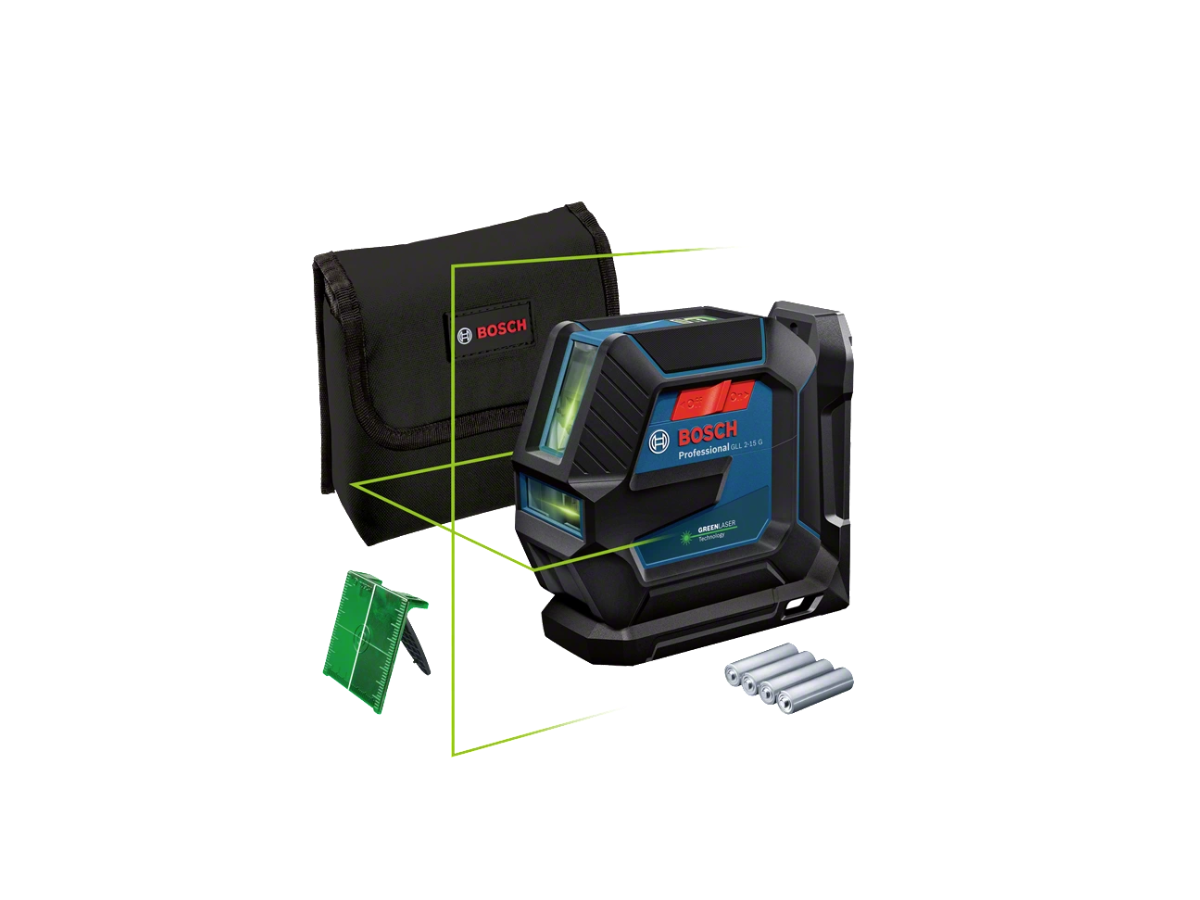 BOSCH Prof. Linienlaser GLL 2-15 G mit 4xAA Batterien + Stativ