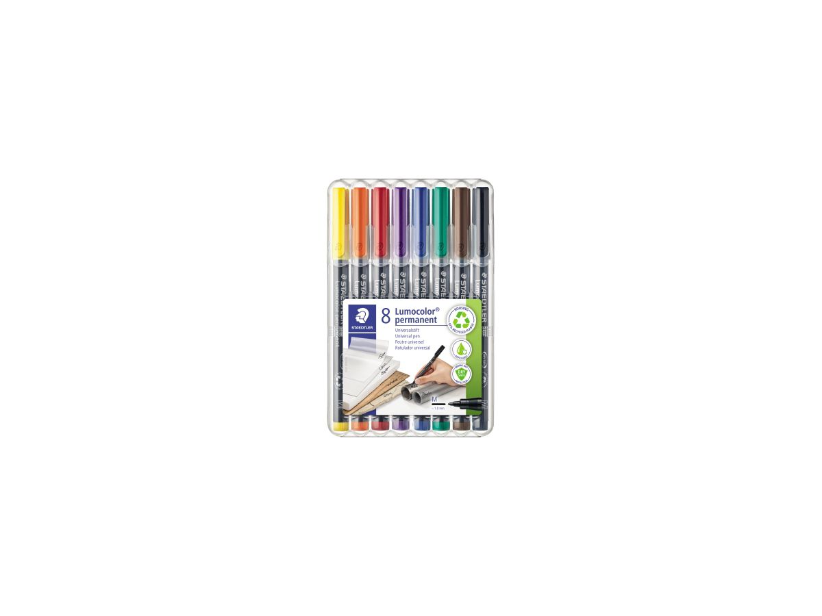 STAEDTLER Folienschreiber Lumocolor 317 WP8 1mm sortiert 8 St./Pack.