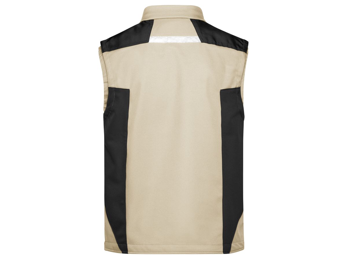 JN Workwear Softshell Vest JN845 100%PES, stone/black, Größe XS