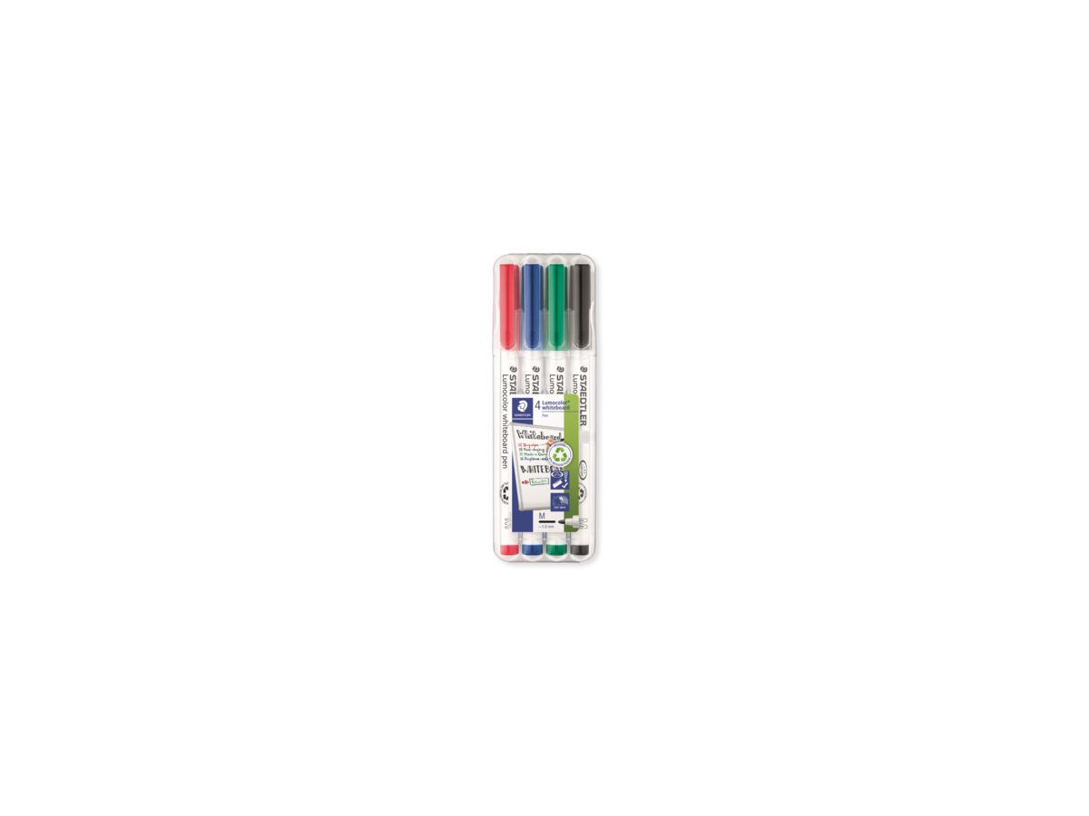 STAEDTLER Whiteboardmarker Lumocolor 301 WP4 1mm sort. 4St.
