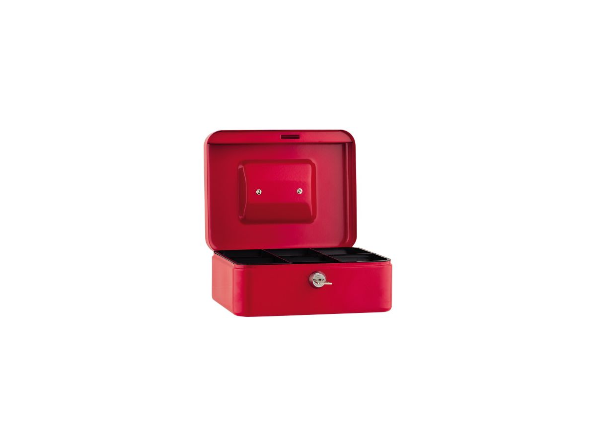 Geldkassette 20x9x16cm 5Fächer rot