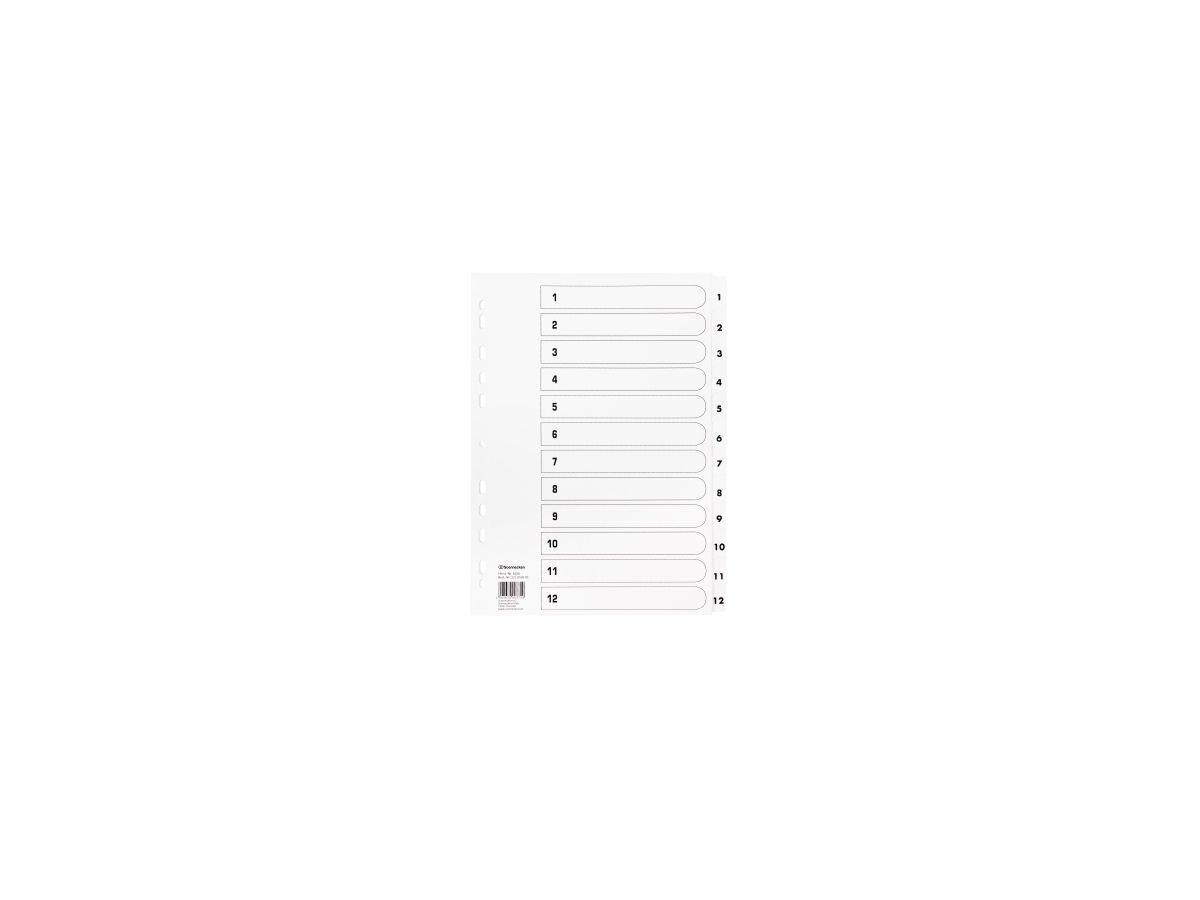 Soennecken Register Mylar 1606 1-12 weiß