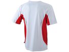 JN Mens Running-T JN391 100%PES, white/red, Größe M