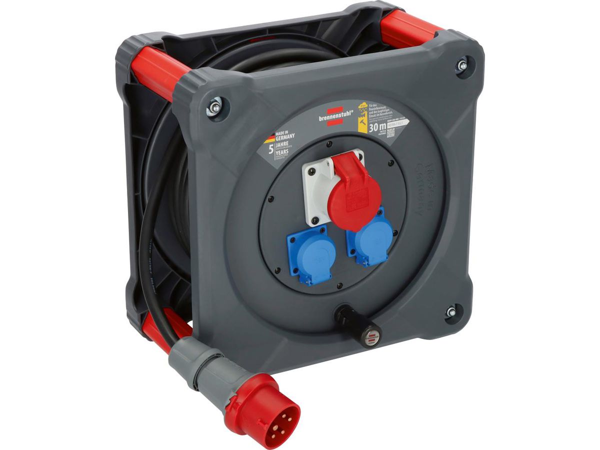 BRENNENSTUHL Kabeltrommel Kunststoff H07RN-F5G2,5 30m CEE 1xCEE + 2xSchuko