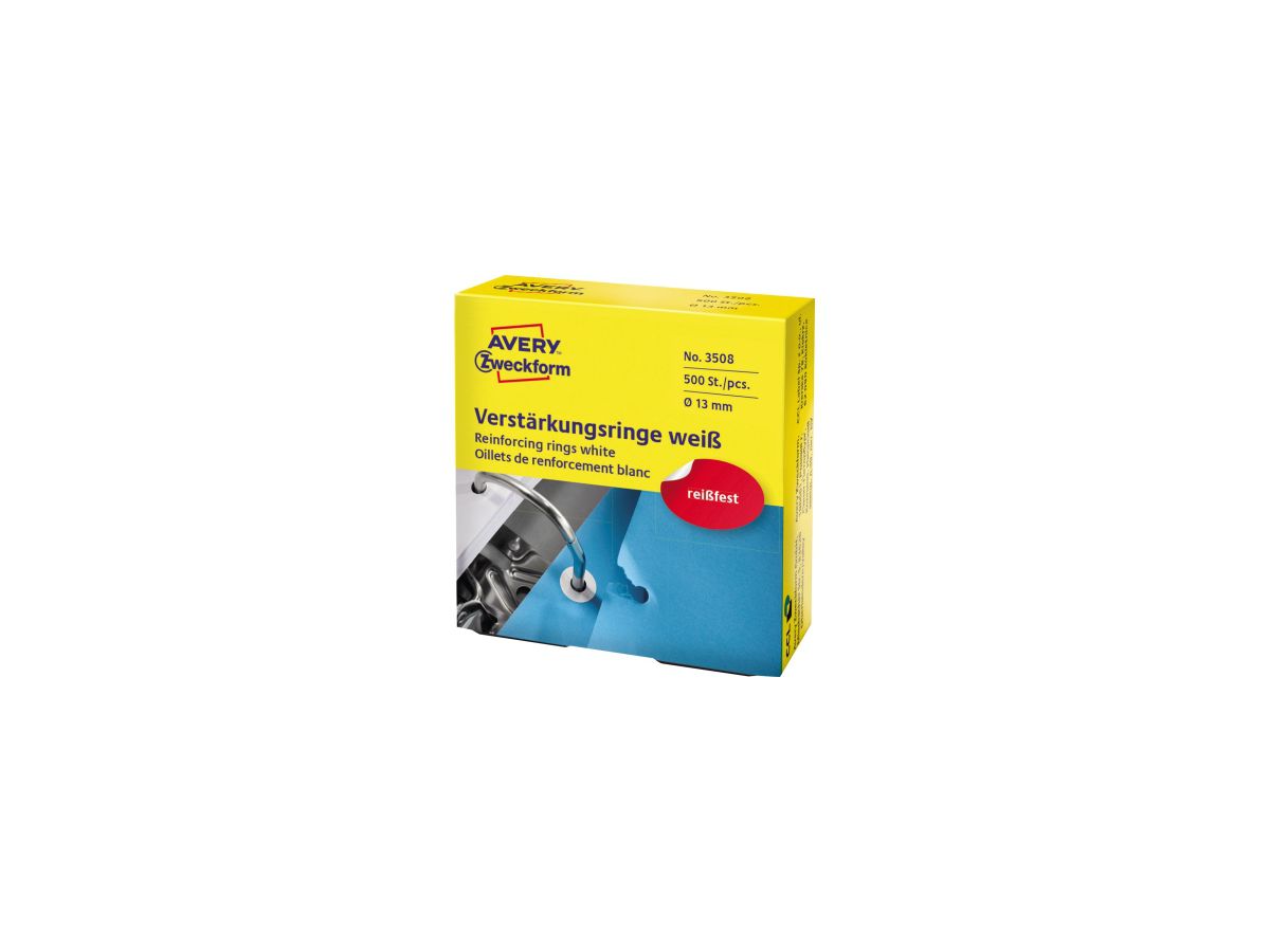 Avery Zweckform Lochverstärkungs- ring 3508 weiß 500 St./Pack.