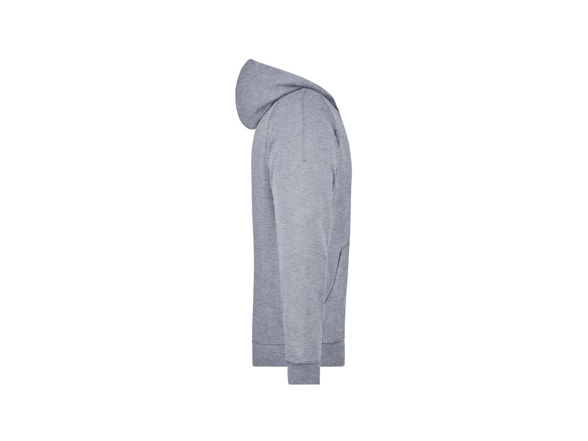 JN Hooded Jacket JN059 100%BW, grey-heather, Größe 3XL
