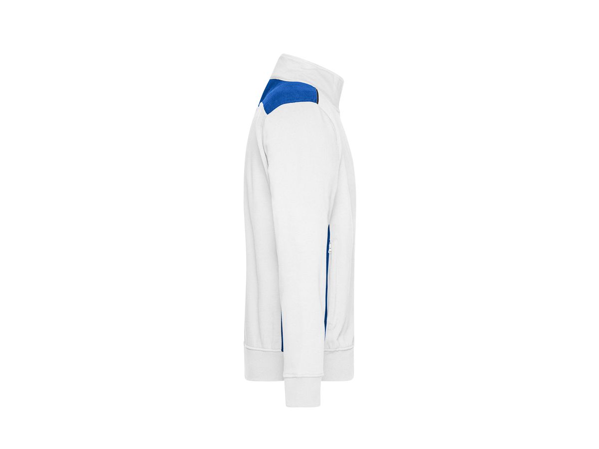 JN Herren Sweat-Jacke JN870 white/royal, Größe XL
