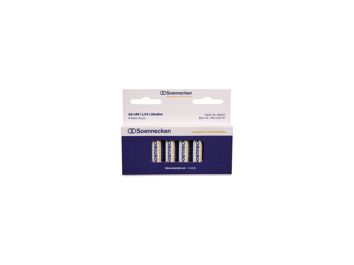 Soennecken Batterie 80003 Mignon AA LR6 1,5 V 8 St./Pack