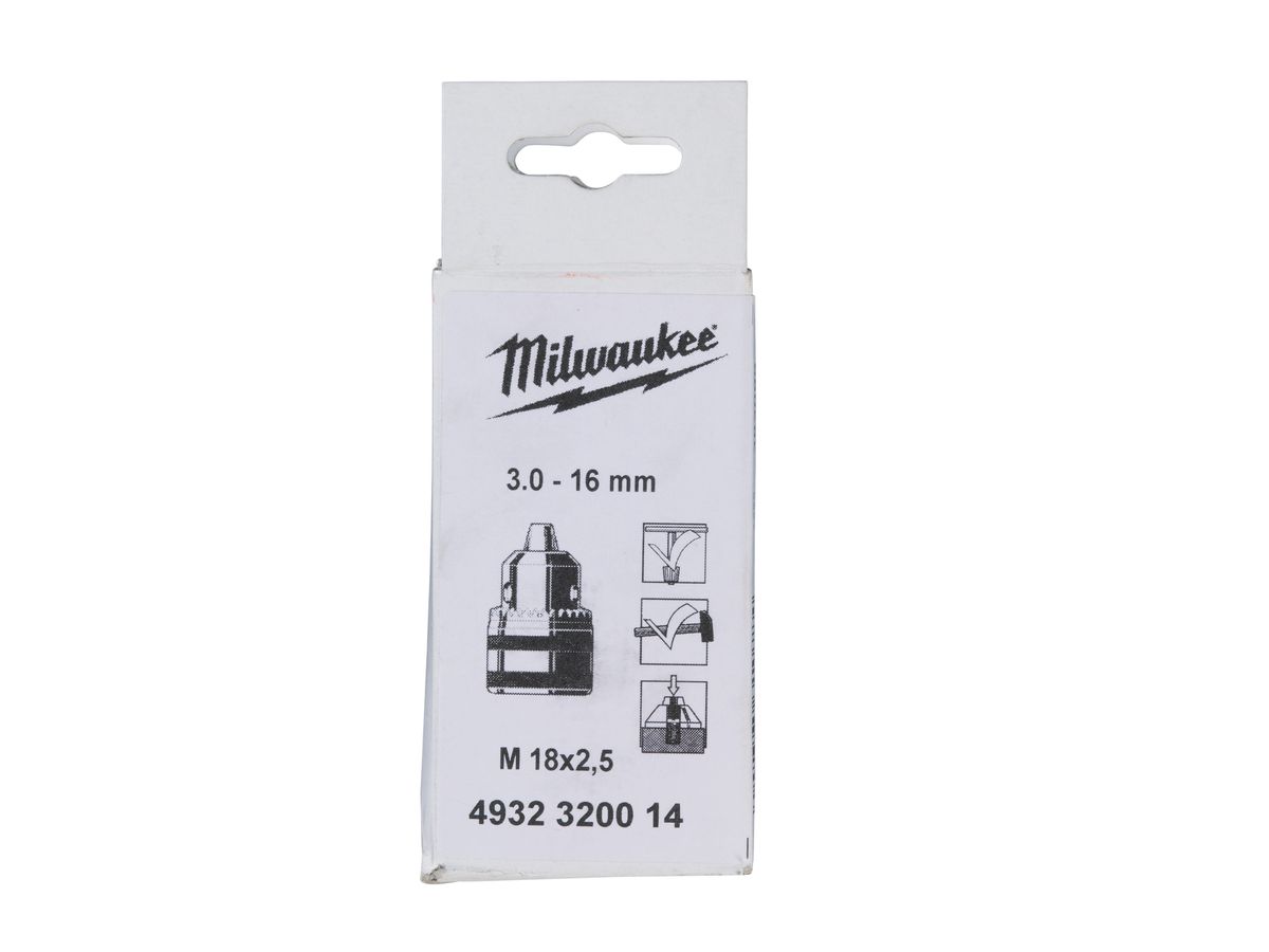 MILWAUKEE Zahnkranzbohrfutter mit Sicherungsschraube M18 x 2,5 / 3,0-16 mm