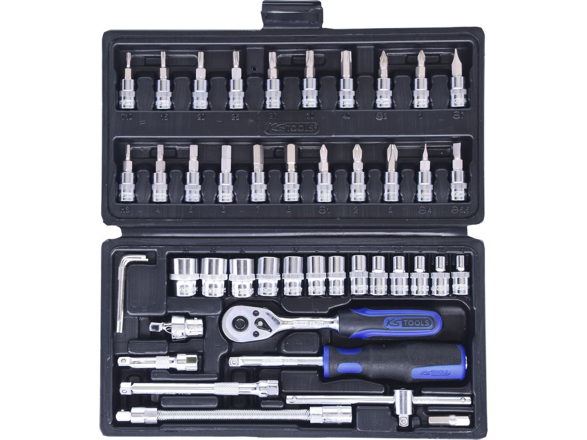 KS TOOLS Steckschlüssel-Satz hochglanz 46-teilig, 1/4"