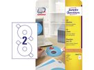 Avery Zweckform CD/DVD-Etikett L6015-25 matt weiß 50 St./Pack.