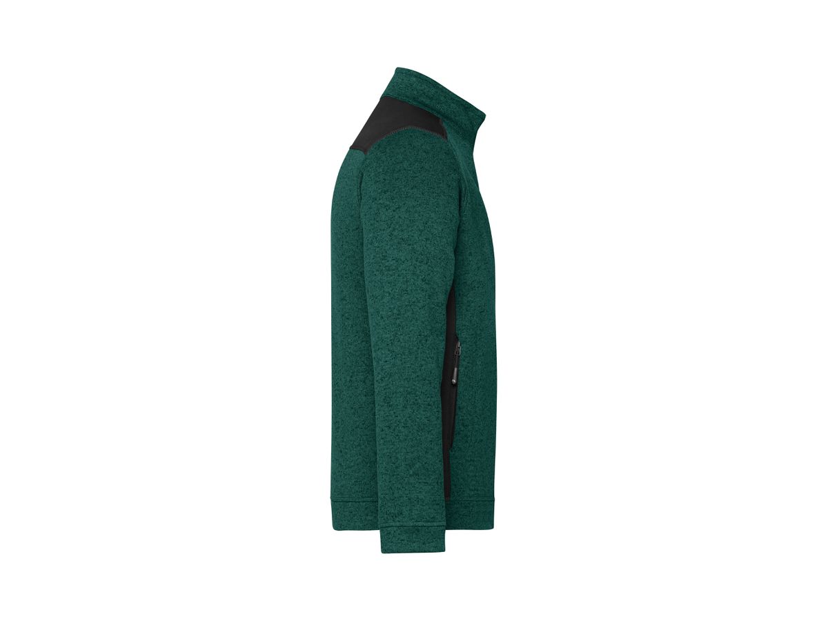 JN Herrenfleece Jacke JN862 dark-green-melange/black, Größe M