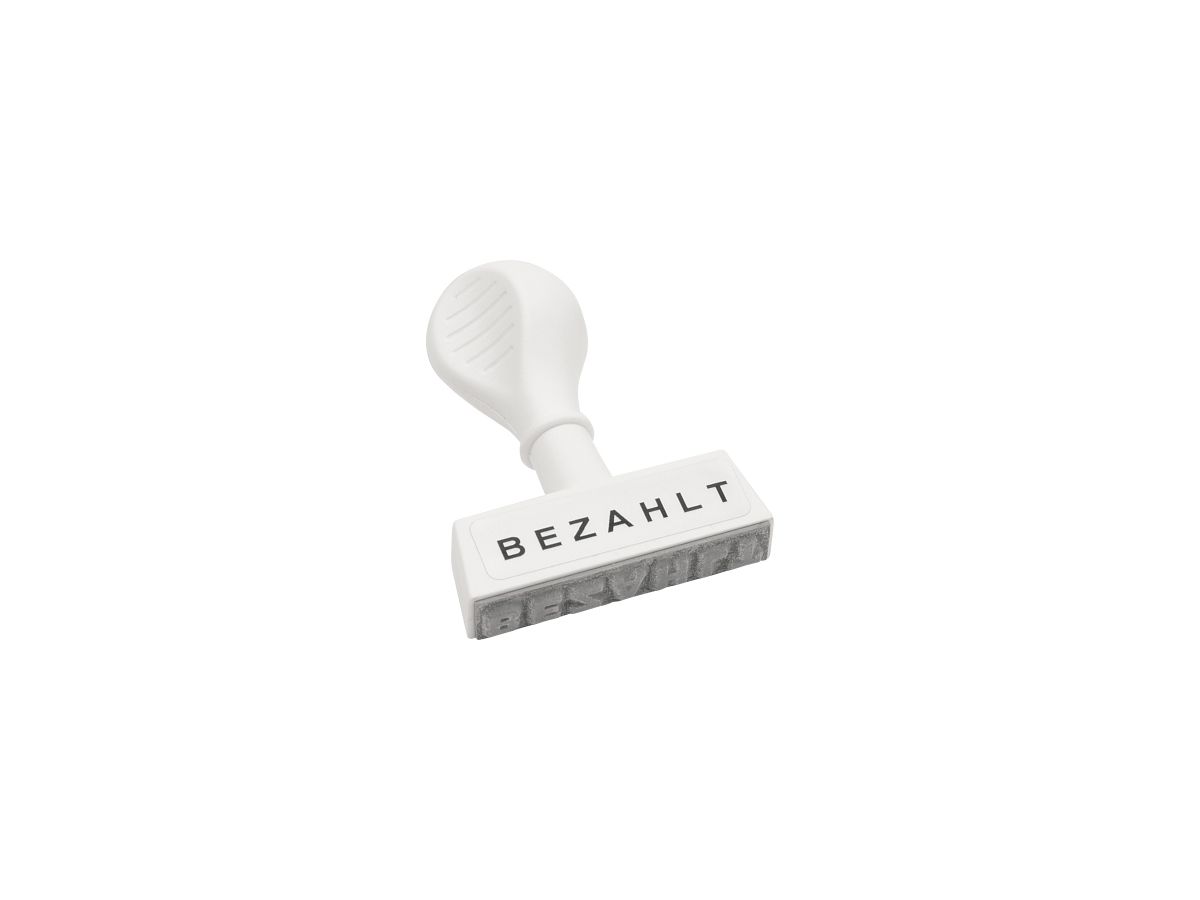 WEDO Textstempel 1939 BEZAHLT 45mm Kunststoff weiß