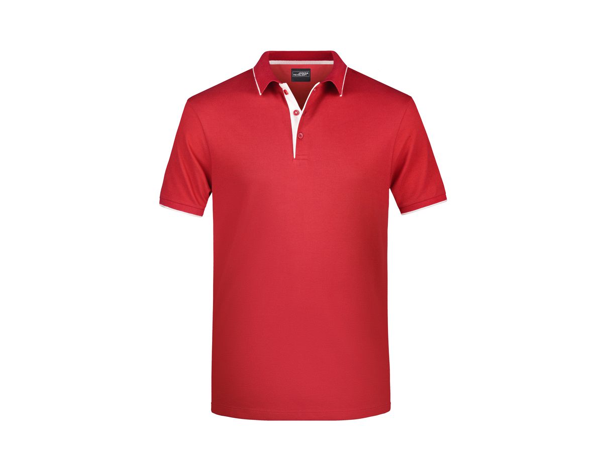 JN Men's Polo Stripe JN728 red/white, Größe L