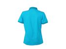JN Ladies Heather Polo JN705 65%PES/35%BW,turqu.-mel./turqu.,Gr. L