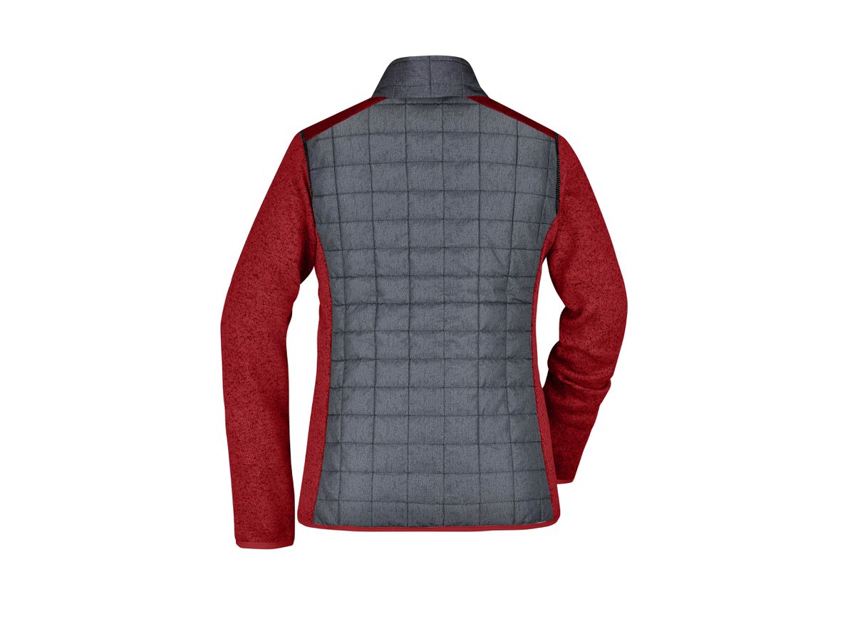 JN Ladies' Knitted Hybrid Jacket JN741 red-melange/anthracite-melange Gr. 2XL